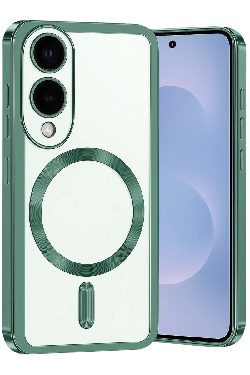 Samsung Galaxy S25 Edge Kross Magneticsafe Kapak - Koyu Yeşil