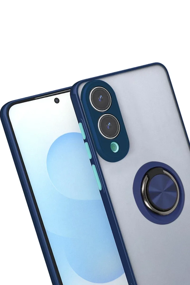 Samsung Galaxy S25 Edge Kılıf Montreal Yüzüklü Silikon Kapak - Lacivert Samsung Galaxy S25 Edge Kılıf Montreal Yüzüklü Silikon Kapak - Lacivert