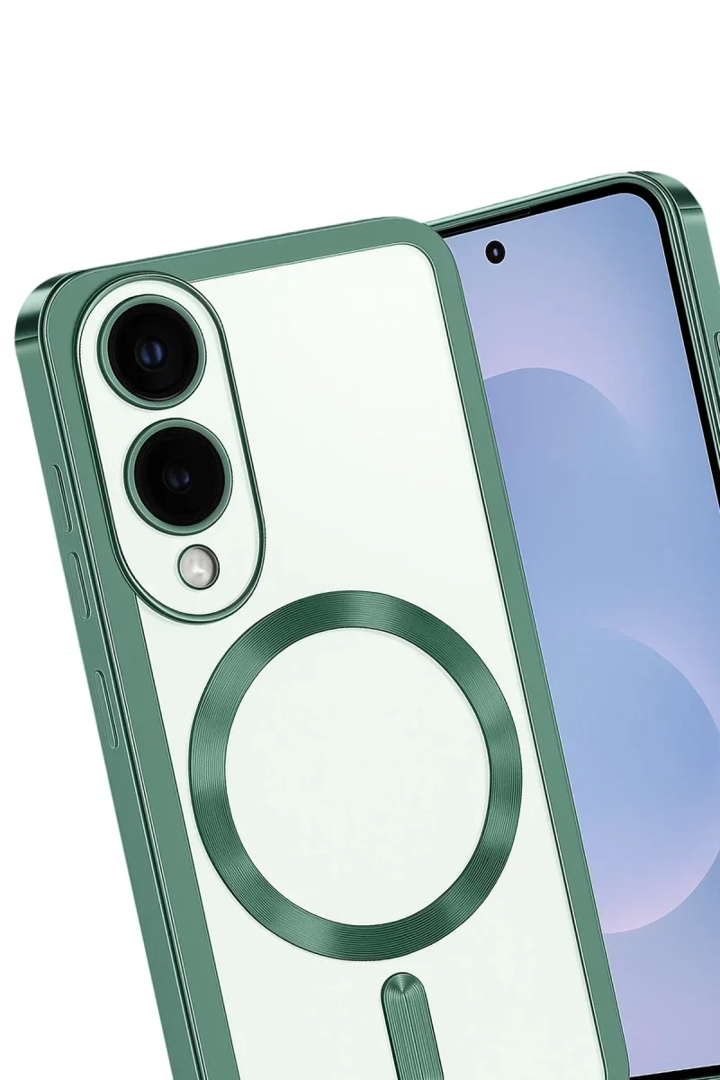 Samsung Galaxy S25 Edge Kross Magneticsafe Kapak - Koyu Yeşil