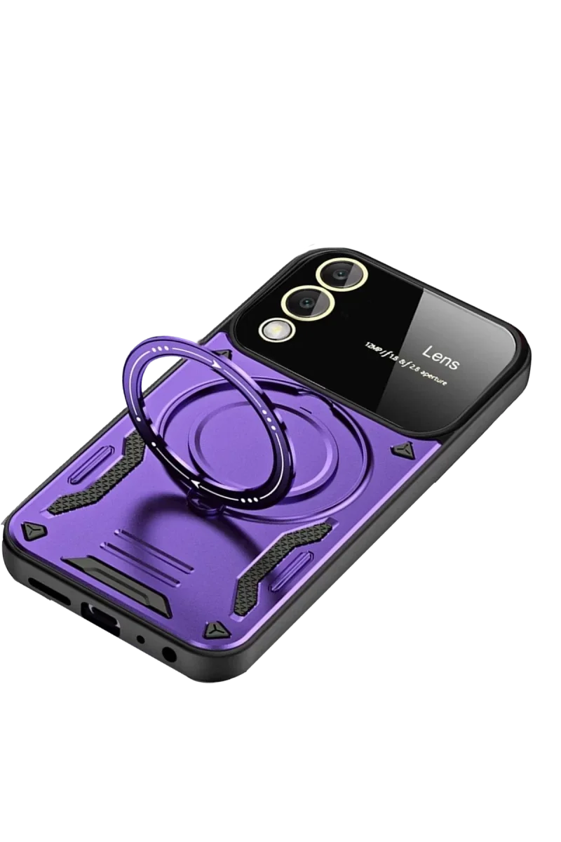 Samsung Galaxy S25 Edge Kılıf Joy Lens Standlı Kapak - Mor Samsung Galaxy S25 Edge Kılıf Joy Lens Standlı Kapak - Mor