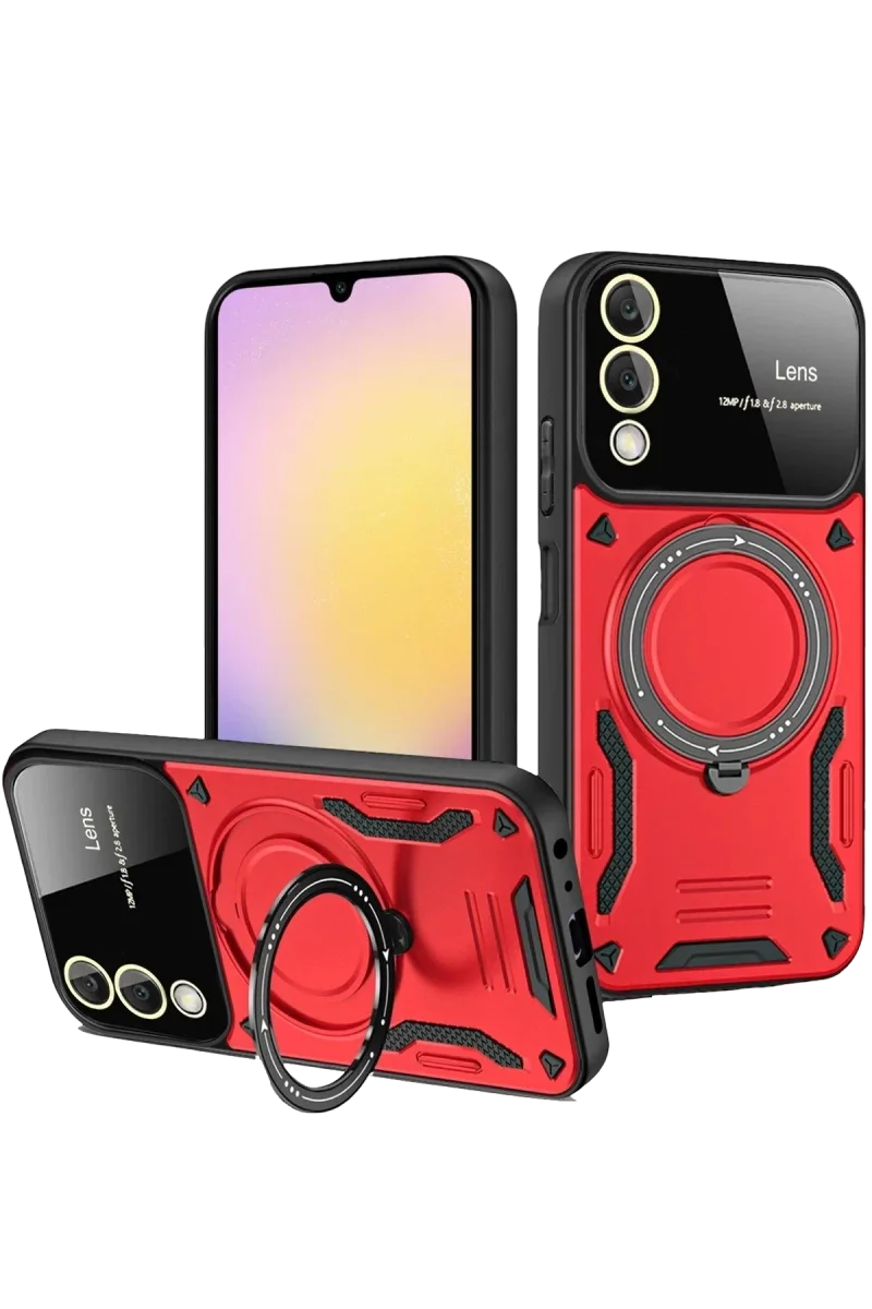 Samsung Galaxy S25 Edge Kılıf Joy Lens Standlı Kapak - Kırmızı Fiyatı, Yorumları ve Özellikleri
