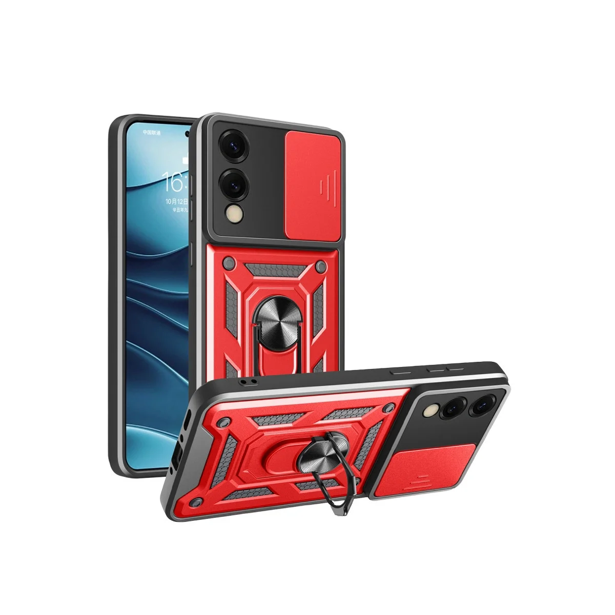 Samsung Galaxy S25 Edge Pars Lens Yüzüklü Silikon - Kırmızı Samsung Galaxy S25 Edge Pars Lens Yüzüklü Silikon - Kırmızı