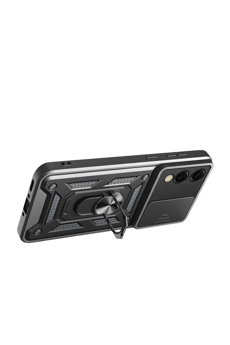 Samsung Galaxy S25 Edge Pars Lens Yüzüklü Silikon - Siyah Samsung Galaxy S25 Edge Pars Lens Yüzüklü Silikon - Siyah