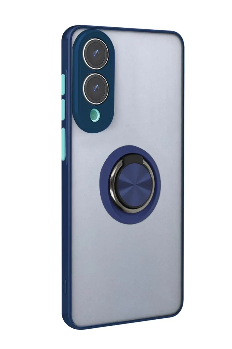 Samsung Galaxy S25 Edge Kılıf Montreal Yüzüklü Silikon Kapak - Lacivert Samsung Galaxy S25 Edge Kılıf Montreal Yüzüklü Silikon Kapak - Lacivert