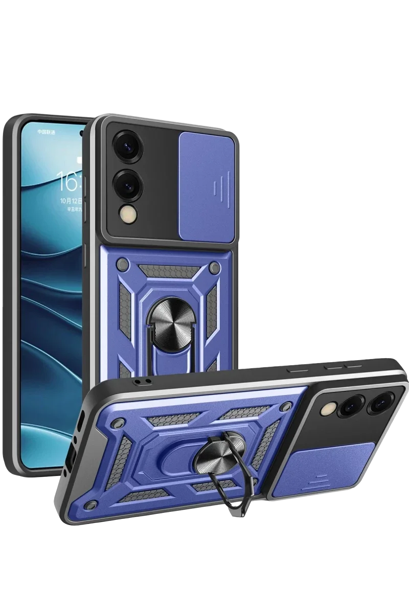 Samsung Galaxy S25 Edge Pars Lens Yüzüklü Silikon - Lacivert