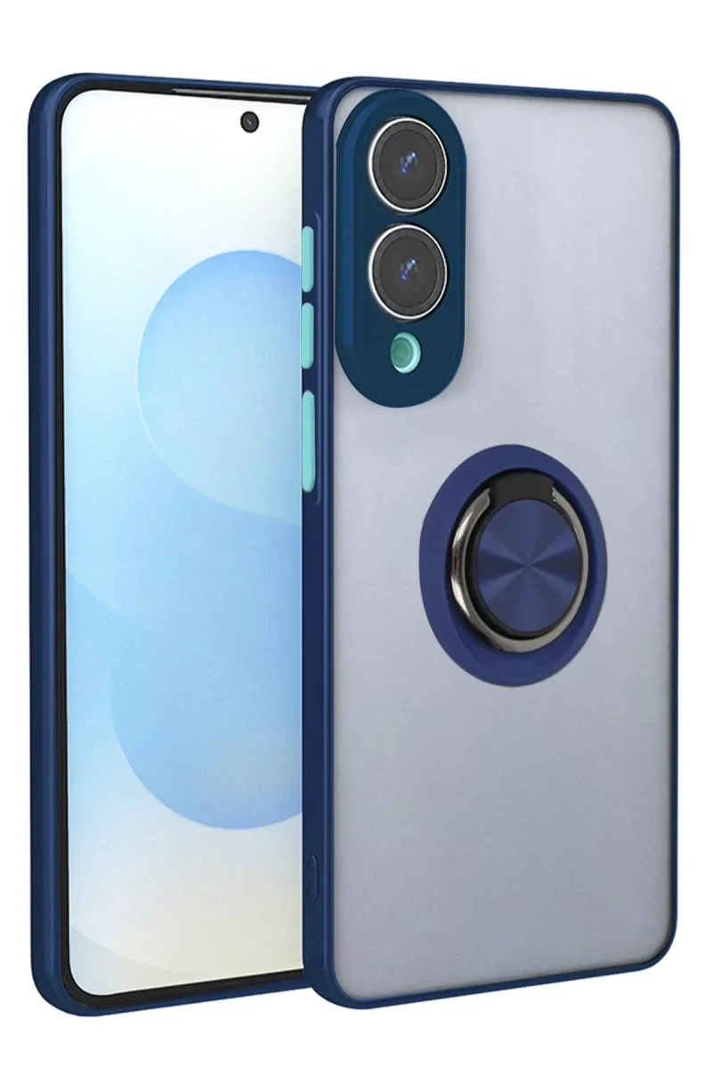 Samsung Galaxy S25 Edge Kılıf Montreal Yüzüklü Silikon Kapak - Lacivert Samsung Galaxy S25 Edge Kılıf Montreal Yüzüklü Silikon Kapak - Lacivert