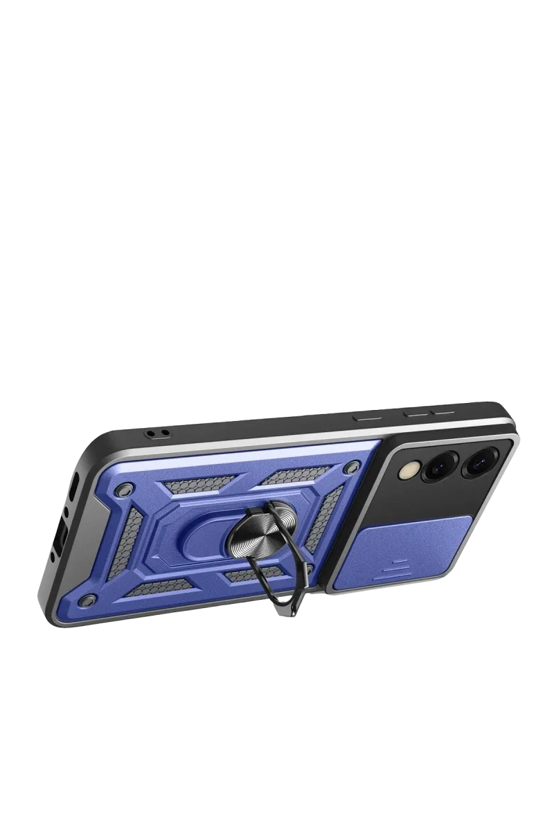 Samsung Galaxy S25 Edge Pars Lens Yüzüklü Silikon - Lacivert