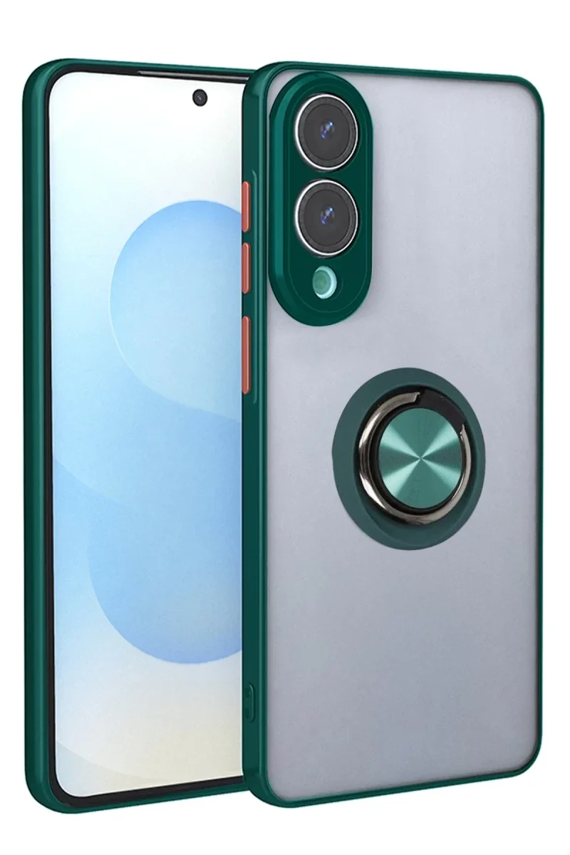 Samsung Galaxy S25 Edge Kılıf Montreal Yüzüklü Silikon Kapak - Yeşil Samsung Galaxy S25 Edge Kılıf Montreal Yüzüklü Silikon Kapak - Yeşil
