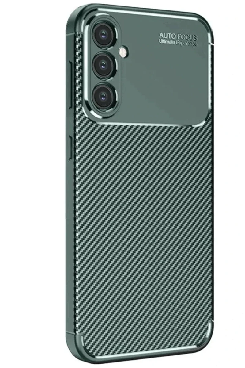 Samsung Galaxy S25 Kılıf Auto Focus Karbon Kapak - Koyu Yeşil Samsung Galaxy S25 Kılıf Auto Focus Karbon Kapak - Koyu Yeşil