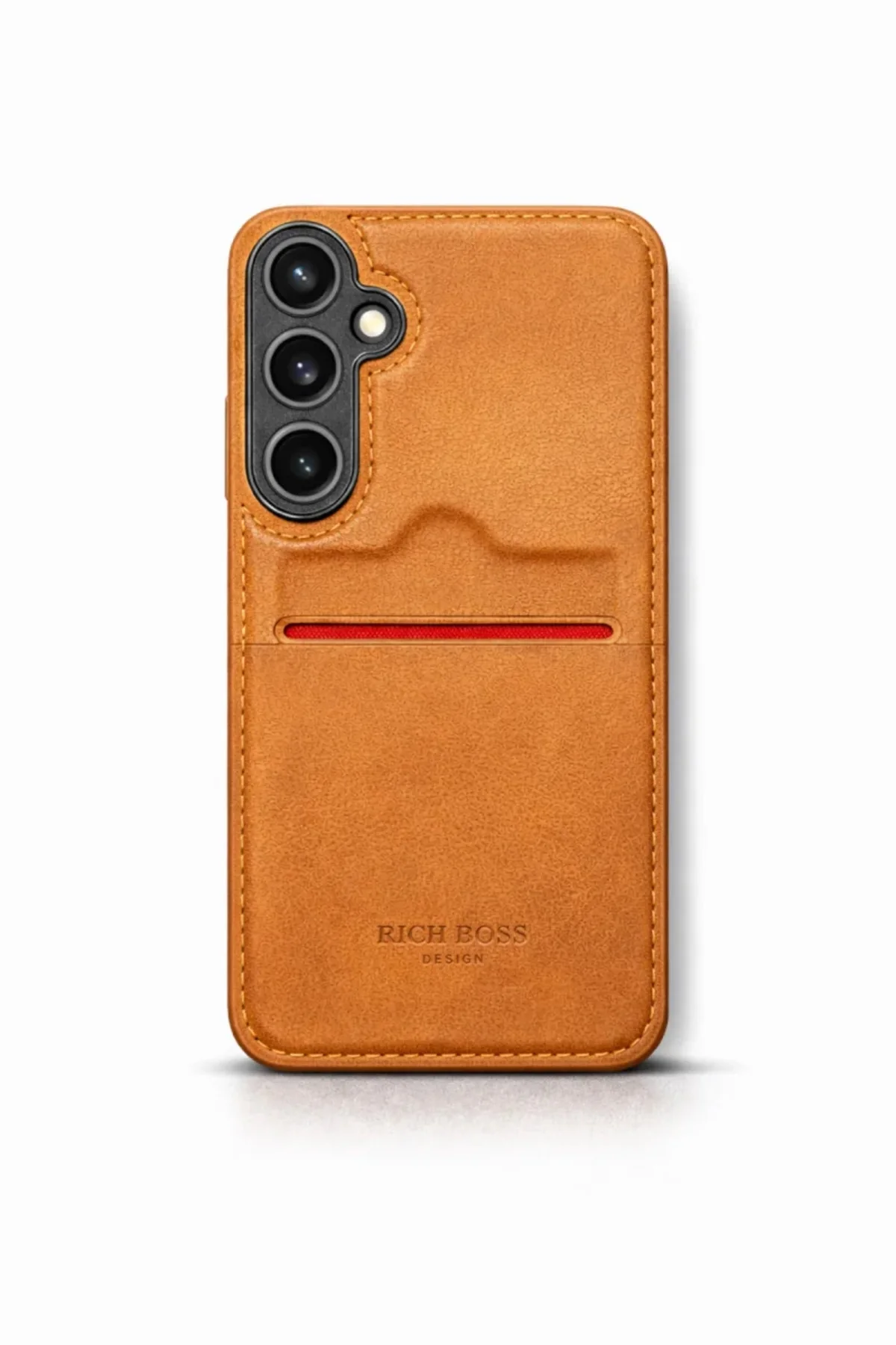 Samsung Galaxy S25 Plus Kartlıklı Rich Boss Lüx Deri Kılıf Koyu K
