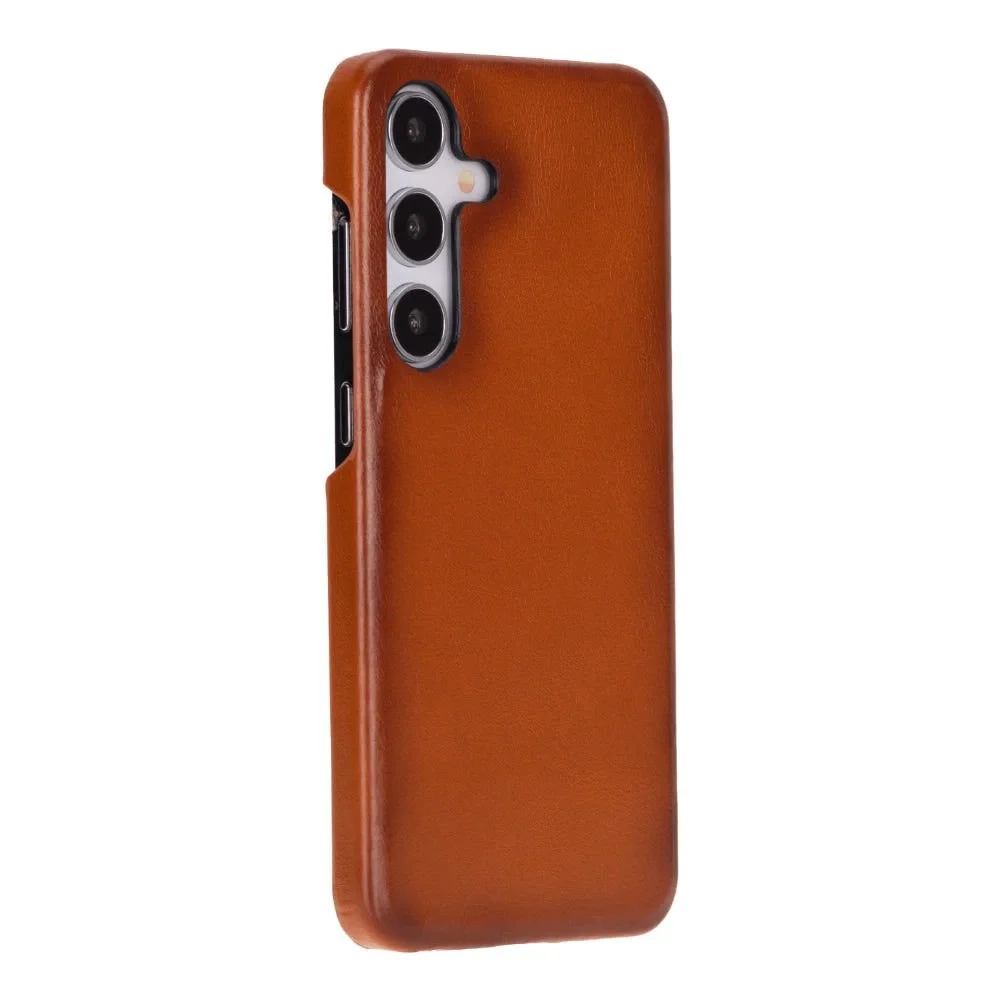 Samsung Galaxy S25 Plus Uyumlu, Hakiki Deri, El Yapımı Arka Kapak, Gölgeli Taba
