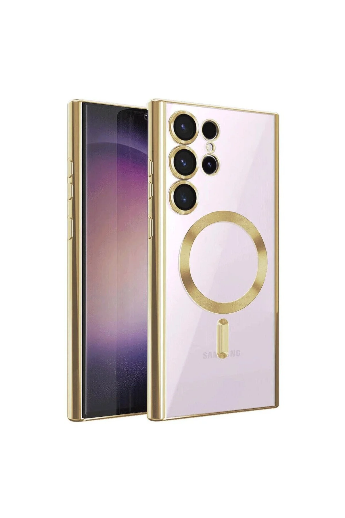 Samsung Galaxy S25 Ultra Kılıf Kross Magneticsafe Kapak - Gold Samsung Galaxy S25 Ultra Kılıf Kross Magneticsafe Kapak - Gold