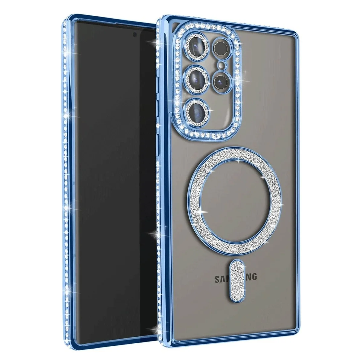 Samsung Galaxy S25 Ultra Kılıf Joke Simli Magneticsafe Kılıf - Mavi Samsung Galaxy S25 Ultra Kılıf Joke Simli Magneticsafe Kılıf - Mavi