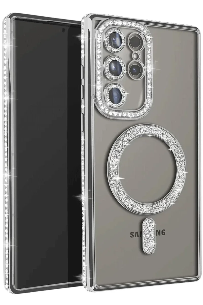 Samsung Galaxy S25 Ultra Kılıf Joke Simli Magneticsafe Kılıf - Gümüş Fiyatı, Yorumları ve Özellikleri