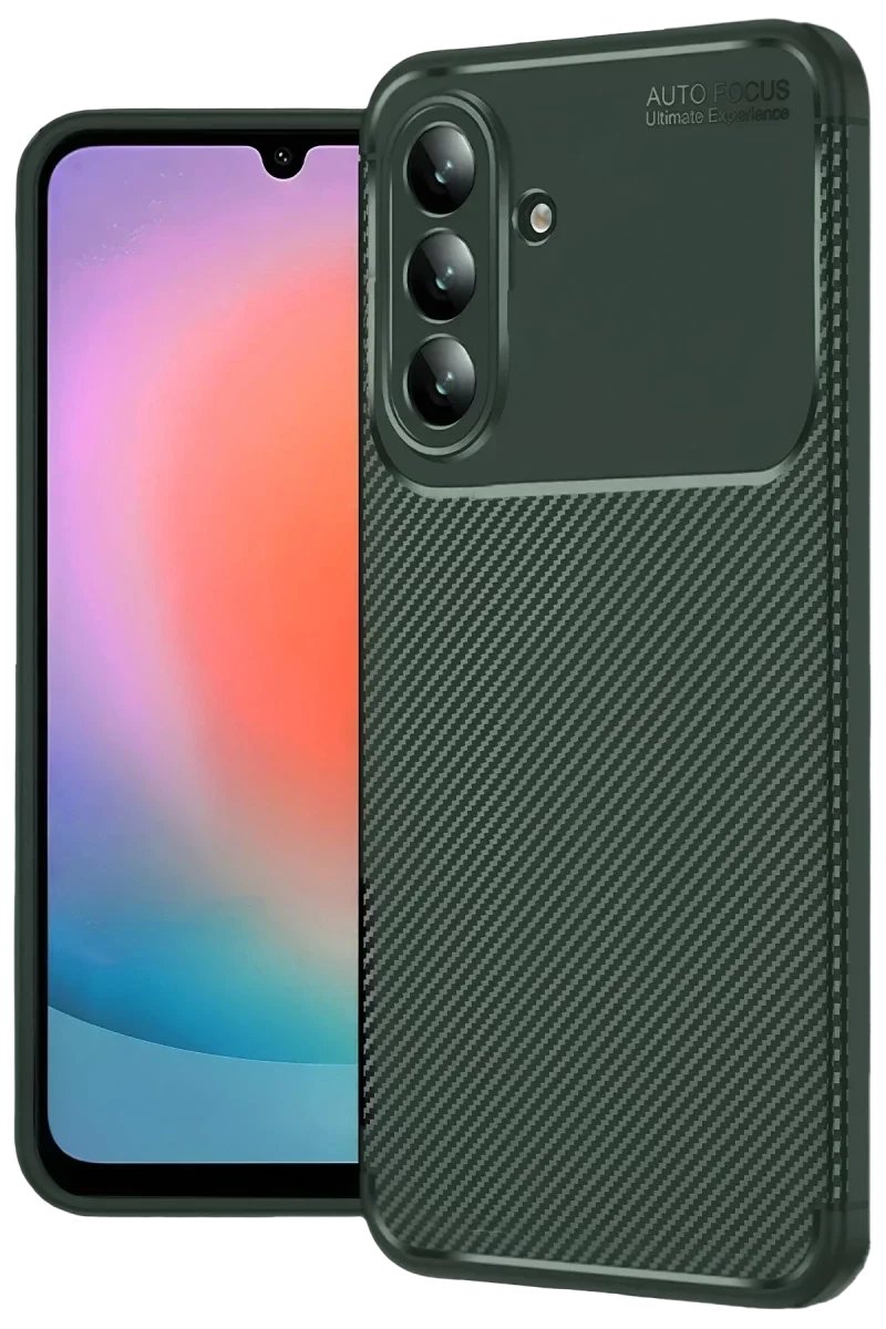 Samsung Galaxy S26 Auto Focus Karbon Kapak - Koyu Yeşil