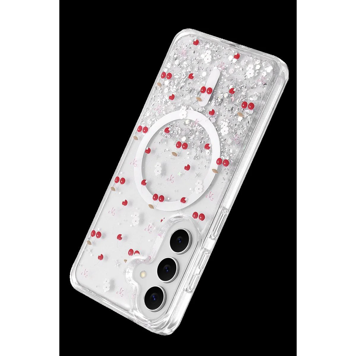 Samsung Galaxy S26 ile Uyumlu Misk Simli MagSafe Kılıf - Kristal Şeffaf Desen 5 Samsung Galaxy S26 ile Uyumlu Misk Simli MagSafe Kılıf - Kristal Şeffaf Desen 5