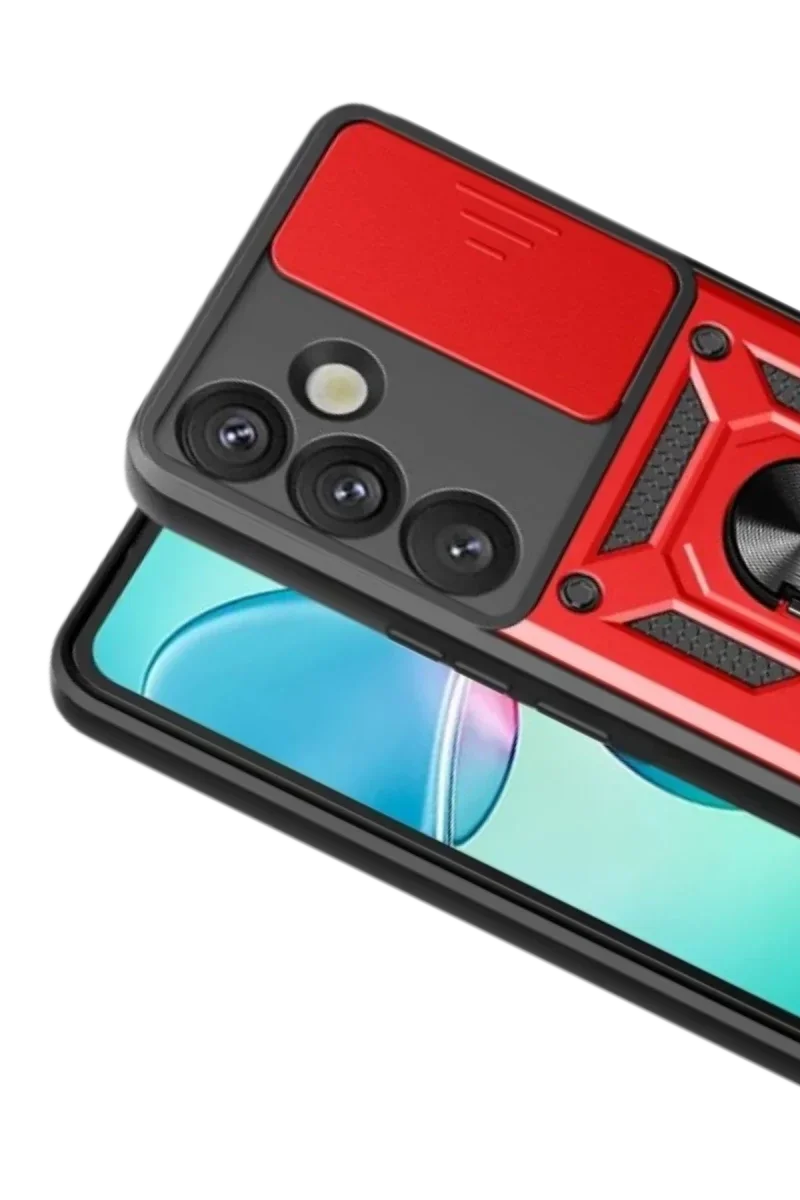 Samsung Galaxy S26 Pars Lens Yüzüklü Silikon - Kırmızı Samsung Galaxy S26 Pars Lens Yüzüklü Silikon - Kırmızı