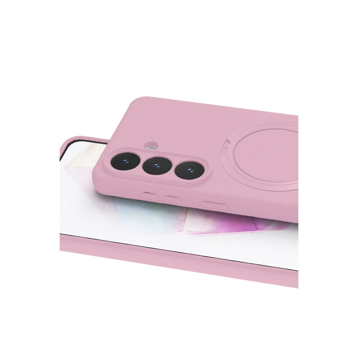 Samsung Galaxy S26 Regal Magsafe Standlı Kapak - Açık Pembe Samsung Galaxy S26 Regal Magsafe Standlı Kapak - Açık Pembe