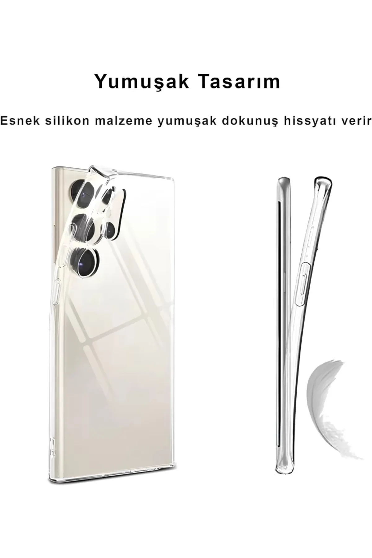 Galaxy S26 Ultra Premium Şeffaf Silikon Kılıf