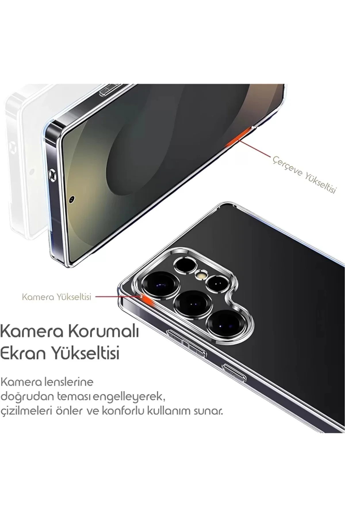Galaxy S26 Ultra Premium Şeffaf Silikon Kılıf