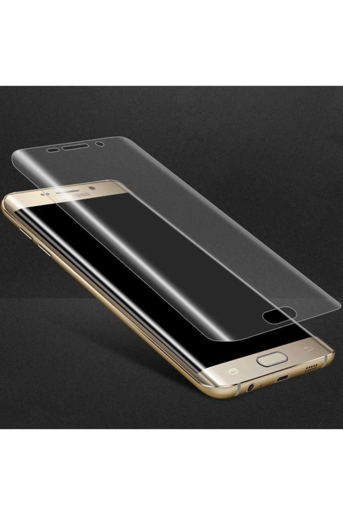 Samsung Galaxy S7 Edge Uyumlu  Tam Kaplayan Kırılmaz Esnek Süper Pet Ekran Koruyucu