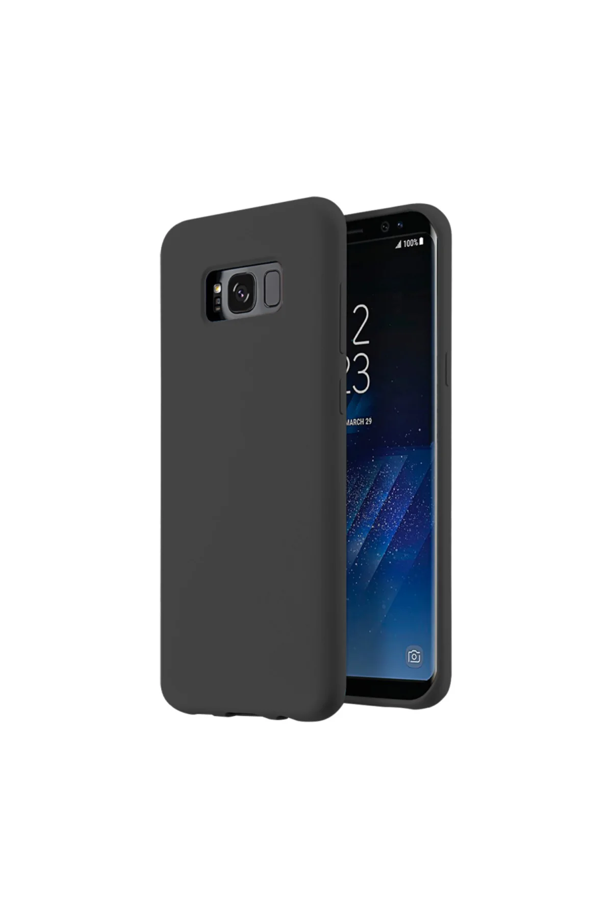 Samsung Galaxy S8 Plus İnce Mat Silikon Kılıf Siyah Samsung Galaxy S8 Plus İnce Mat Silikon Kılıf Siyah