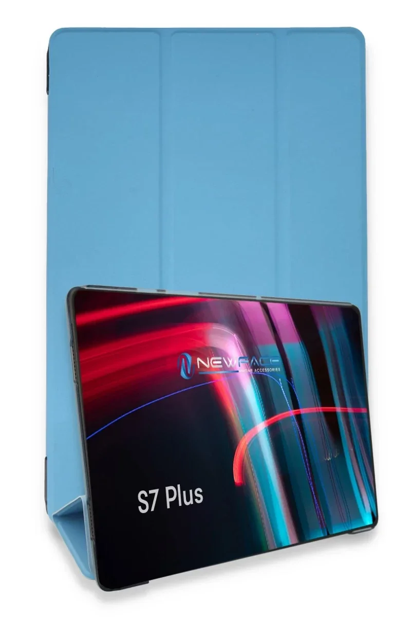 Samsung Galaxy T970 Tab S7 Plus 12.4 Kılıf Tablet Smart Kılıf - Mavi