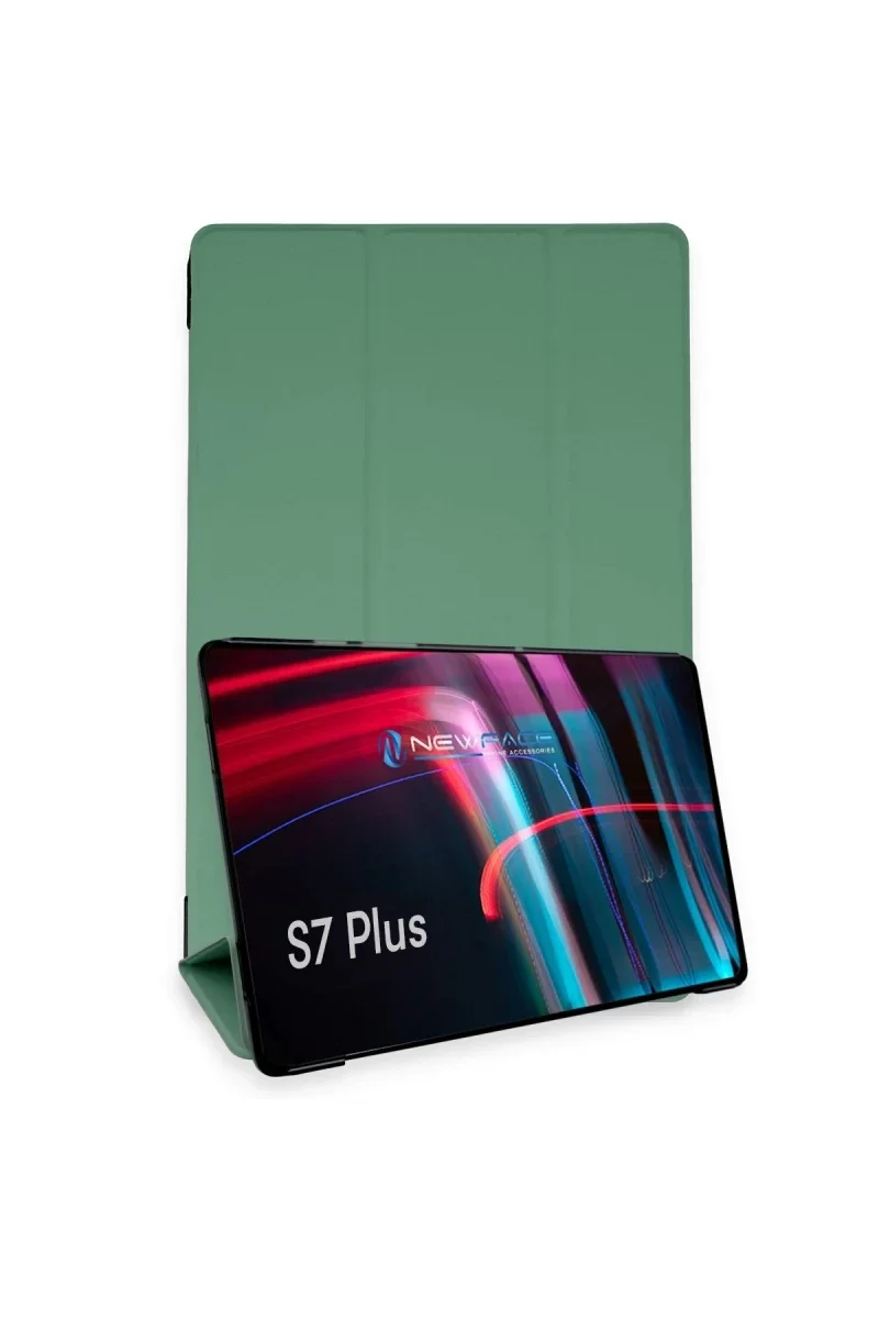 Samsung Galaxy T970 Tab S7 Plus 12.4 Kılıf Tablet Smart Kılıf - Koyu Yeşil Samsung Galaxy T970 Tab S7 Plus 12.4 Kılıf Tablet Smart Kılıf - Koyu Yeşil