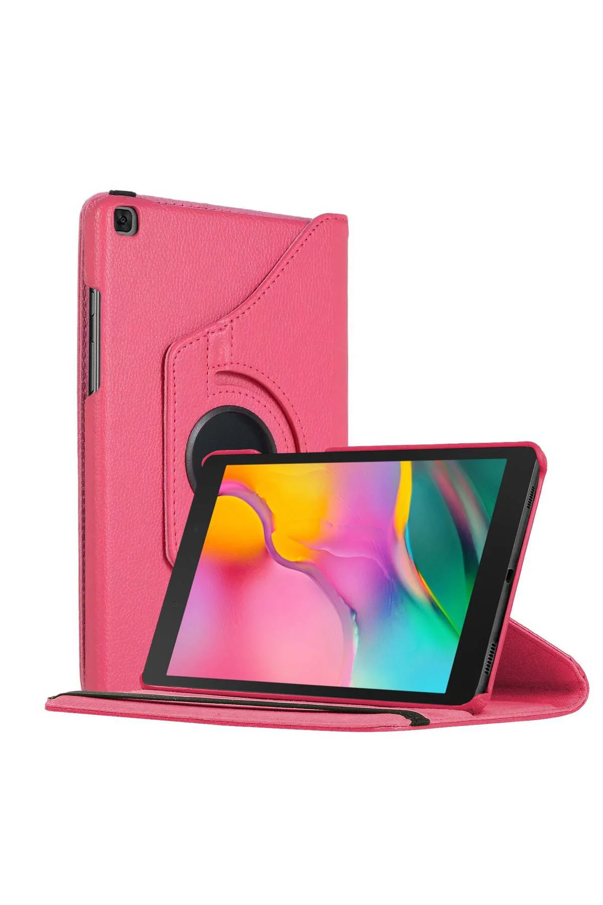 Samsung Galaxy Tab A 10.1'' T510 Deri Kapaklı 360 Kılıf Kırmızı