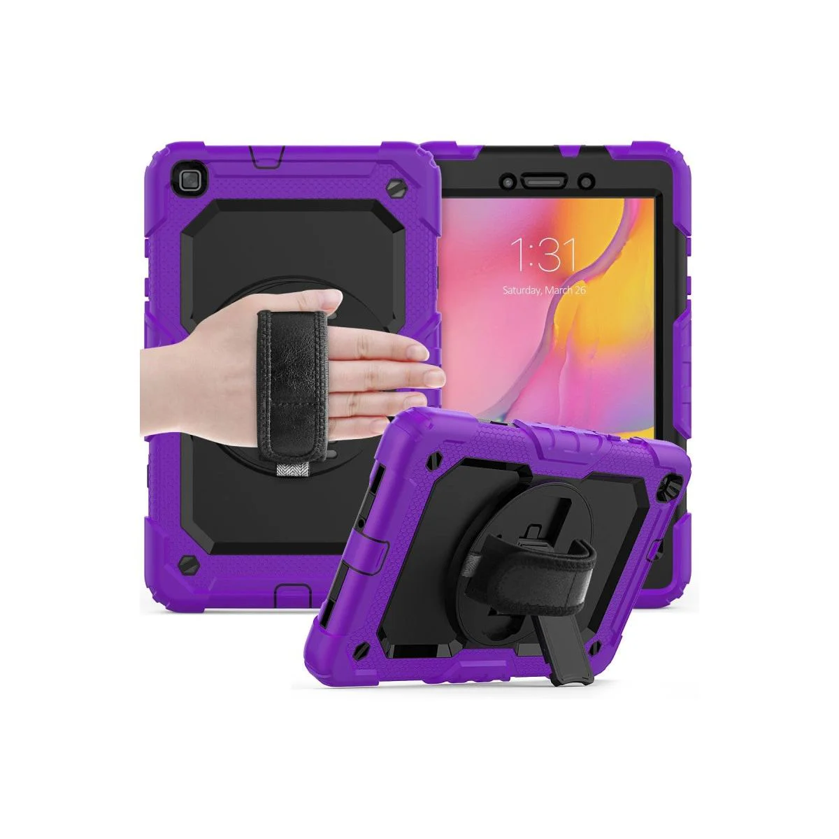 Samsung Galaxy Tab A 8 (T290) ile Uyumlu 360° Dönen Kılıf - Mor Fiyatı, Yorumları ve Özellikleri
