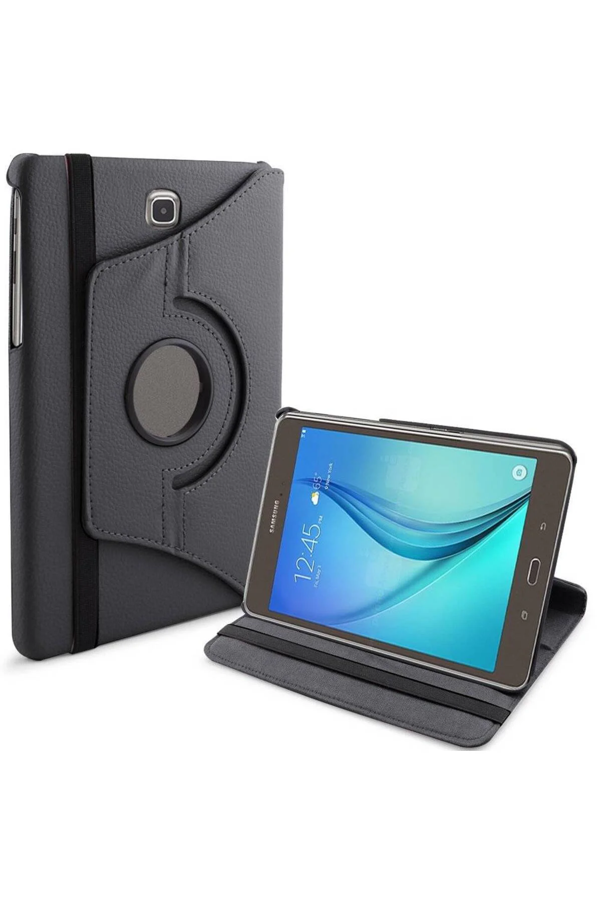 Samsung Galaxy Tab A 8.0'' T350 Deri Kapaklı 360 Kılıf Siyah