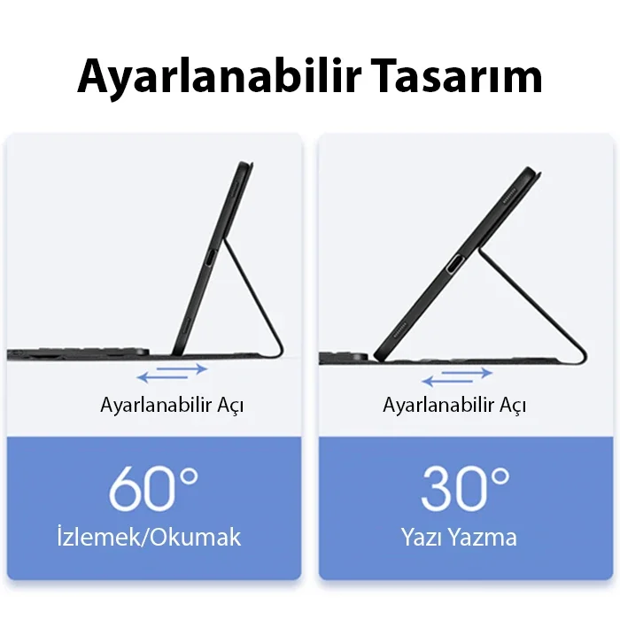 Samsung Galaxy Tab S8/S7 Bluetooth Klavyeli Touchpadlı Kılıf - Laptop Konforunda Tablet Deneyimi