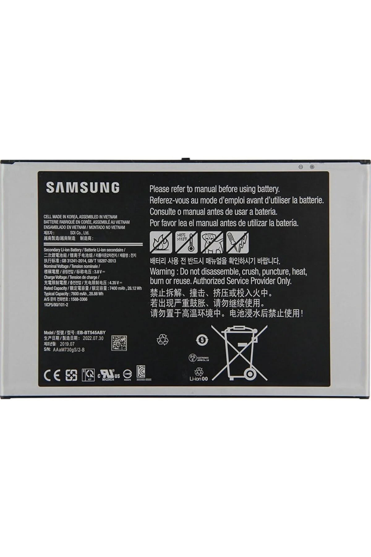 Samsung Galaxy Uyumlu Tab Active Pro S T540 T545 T547 Tablet Batarya Pil