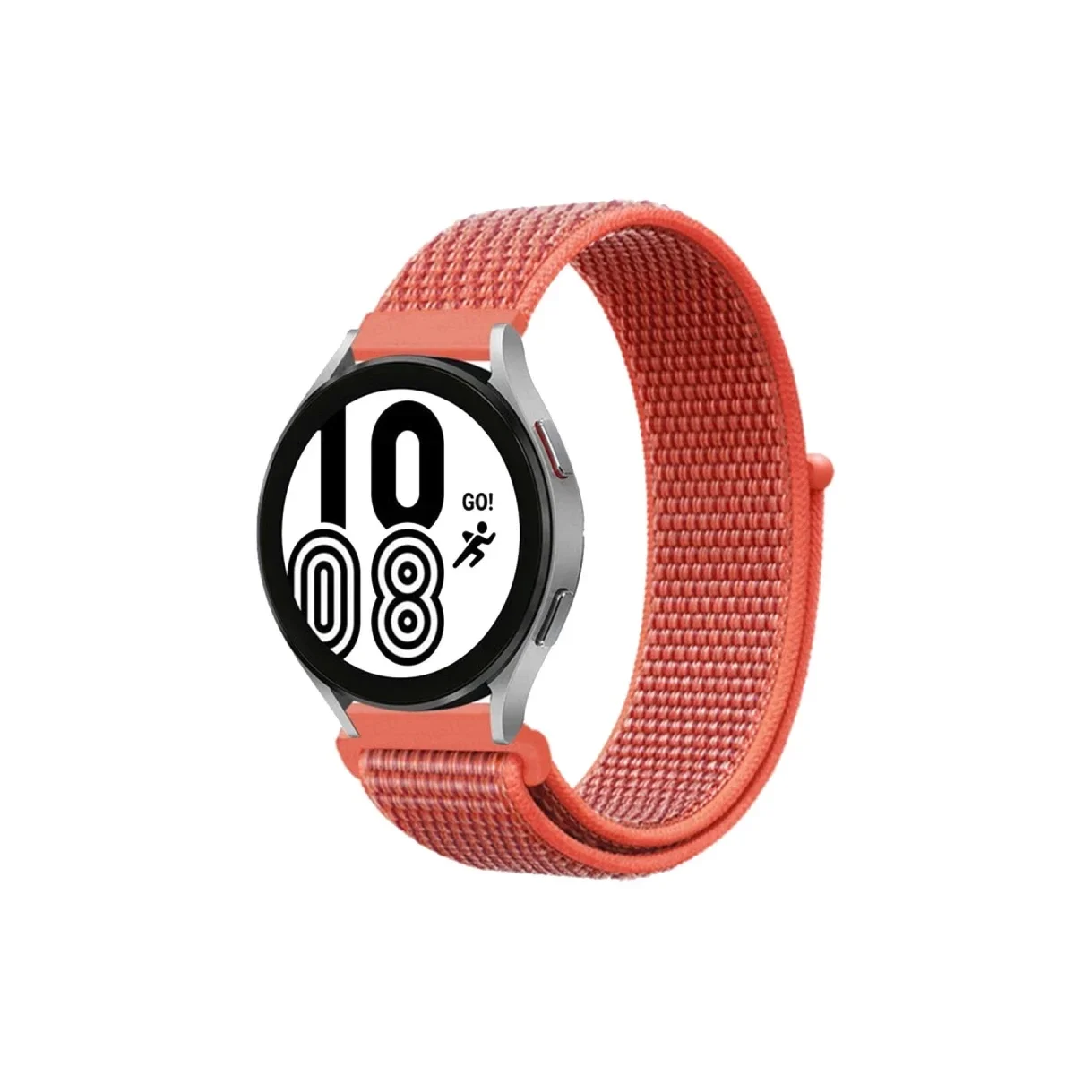 Samsung Galaxy Watch 4 Hasırlı Cırtcırtlı Kordon - Turuncu