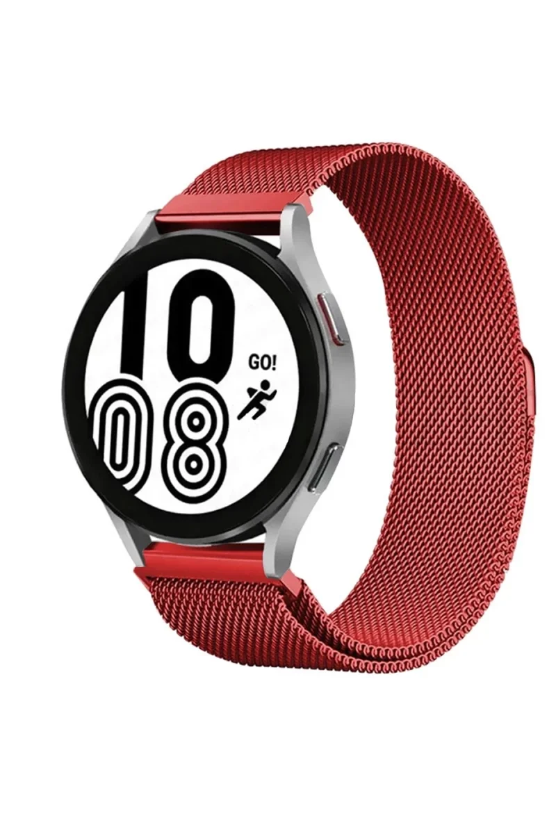 Samsung Galaxy Watch 4 Metal Mıknatıslı Kordon - Kırmızı
