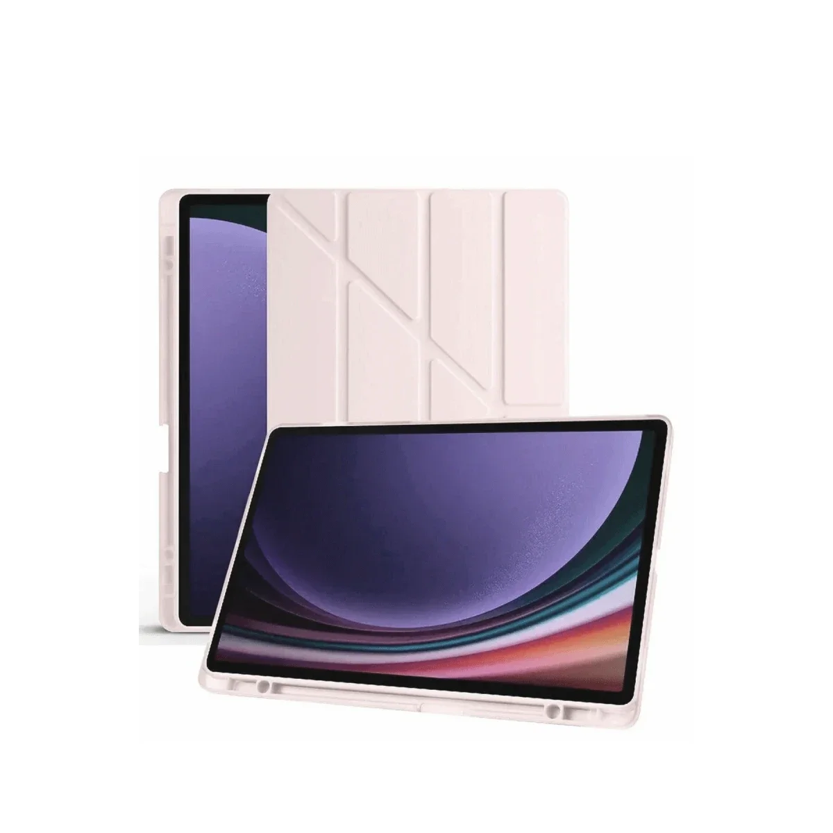 Samsung Galaxy X610 Tab S9 FE Plus 12.4 Kılıf Kalemlikli Mars Tablet Kılıfı - Rose Gold