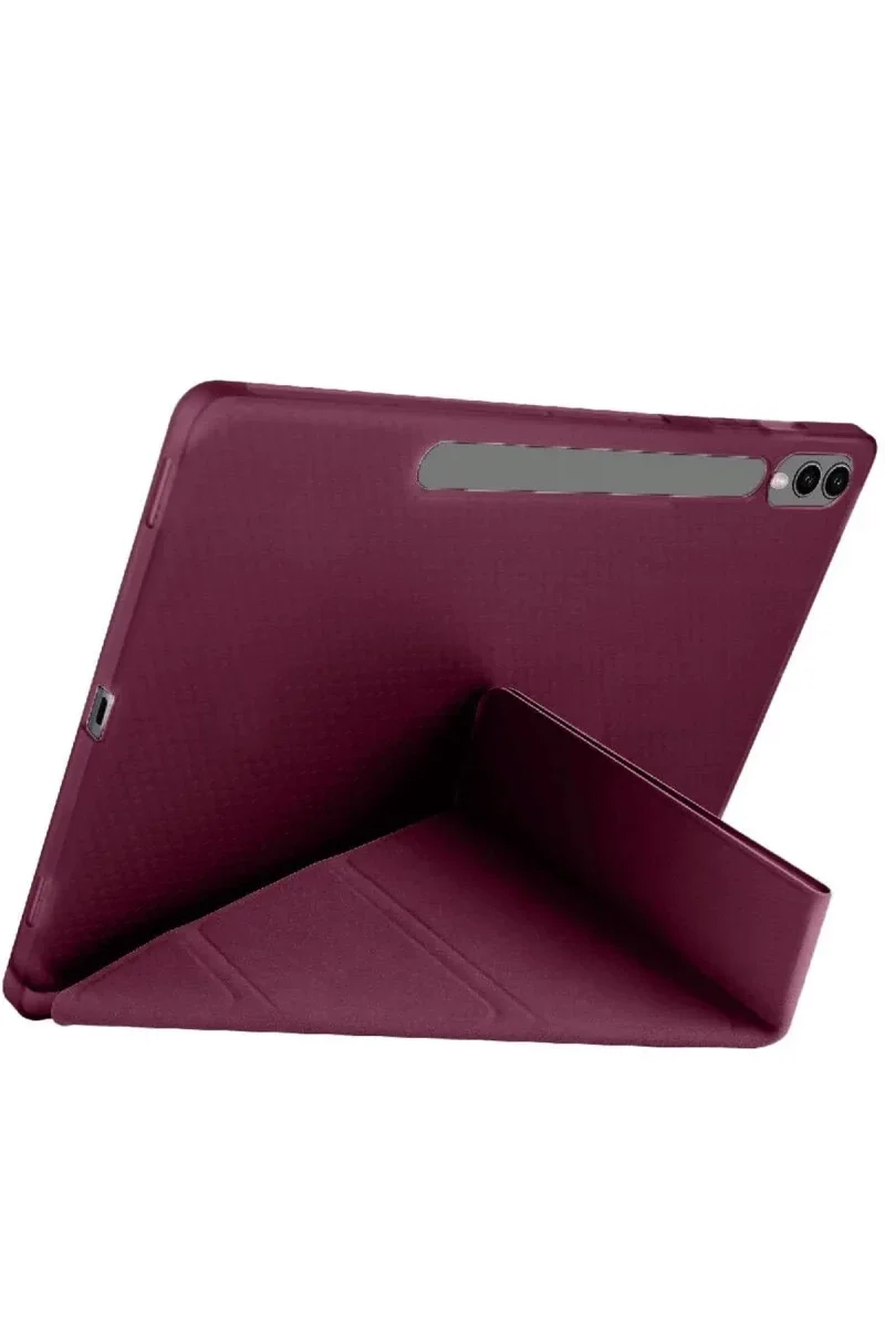 Samsung Galaxy X610 Tab S9 FE Plus 12.4 Kılıf Kalemlikli Mars Tablet Kılıfı - Mürdüm