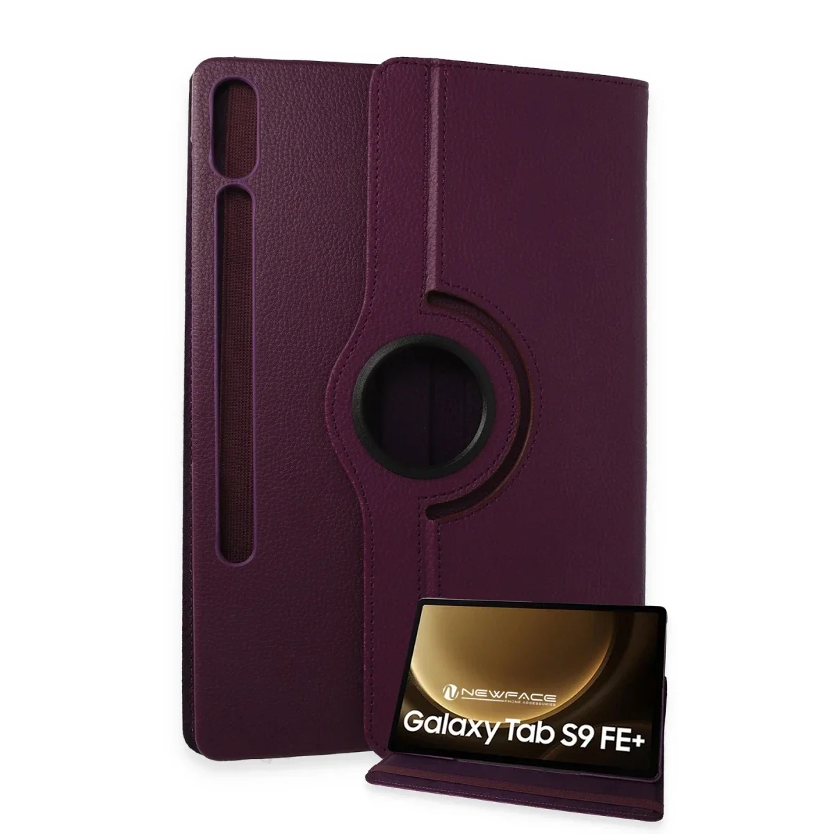 Samsung Galaxy X610 Tab S9 FE Plus 12.4 Kılıf 360 Tablet Deri Kılıf - Mürdüm Samsung Galaxy X610 Tab S9 FE Plus 12.4 Kılıf 360 Tablet Deri Kılıf - Mürdüm