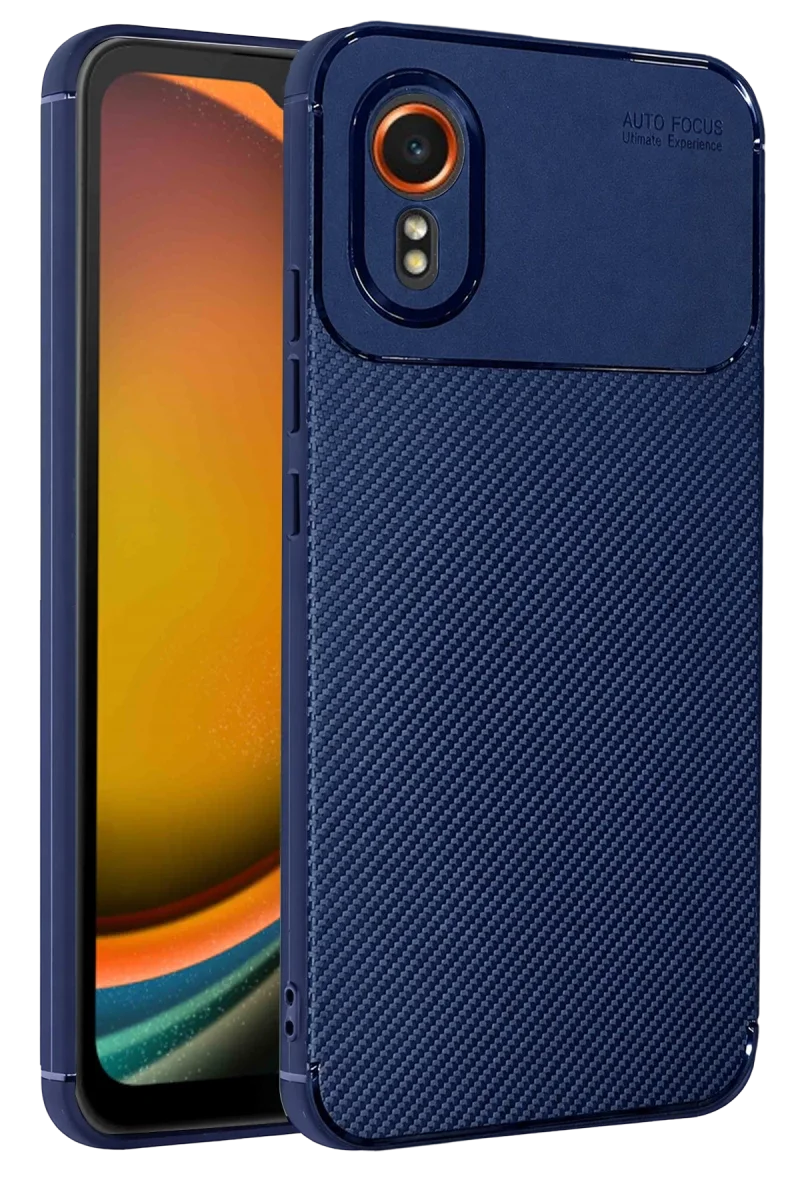 Samsung Galaxy XCover 7 Kılıf Auto Focus Karbon Kapak - Lacivert Samsung Galaxy XCover 7 Kılıf Auto Focus Karbon Kapak - Lacivert