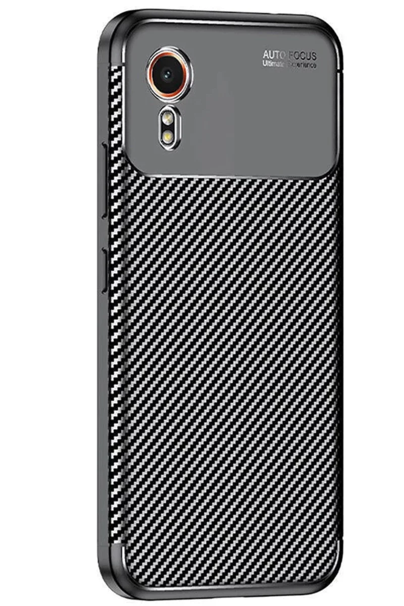 Samsung Galaxy XCover 7 Kılıf Auto Focus Karbon Kapak - Siyah Samsung Galaxy XCover 7 Kılıf Auto Focus Karbon Kapak - Siyah