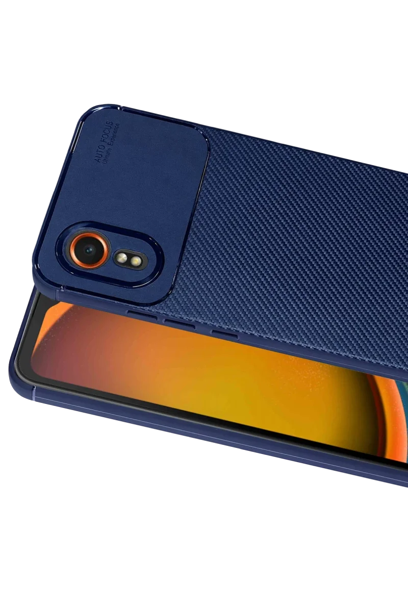 Samsung Galaxy XCover 7 Kılıf Auto Focus Karbon Kapak - Lacivert Samsung Galaxy XCover 7 Kılıf Auto Focus Karbon Kapak - Lacivert