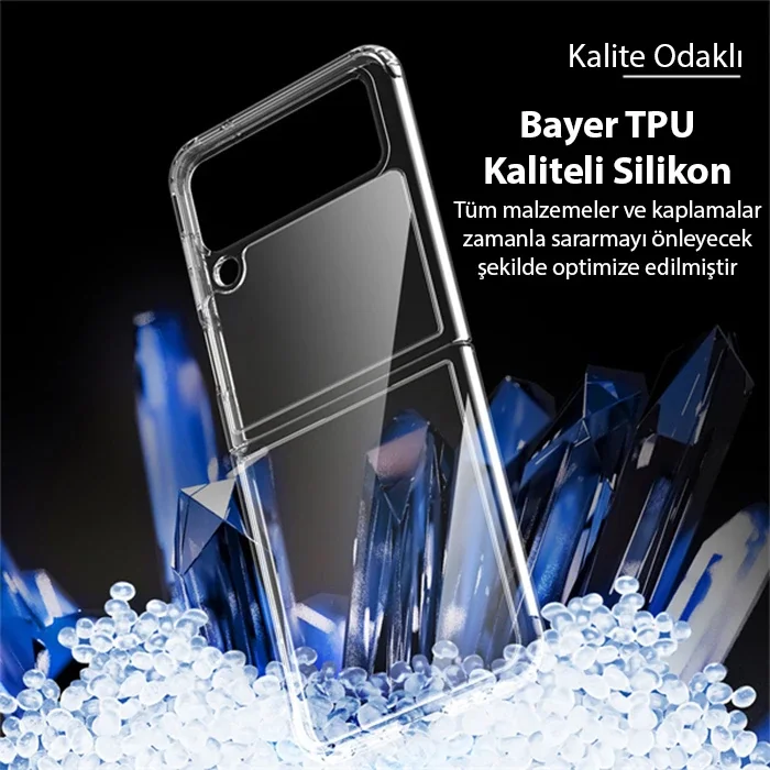 Samsung Galaxy Z Flip 3 5G Darbeye Dayanıklı Şeffaf Kılıf - Şıklık ve Koruma Bir Arada