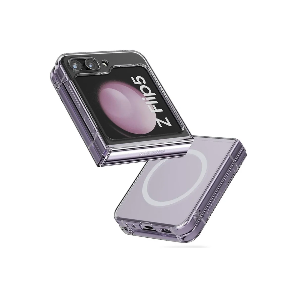 Samsung Galaxy Z Flip 5 Kılıf Magneticsafe Şeffaf Silikon - Şeffaf Samsung Galaxy Z Flip 5 Kılıf Magneticsafe Şeffaf Silikon - Şeffaf