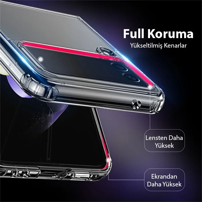 Samsung Galaxy Z Flip 3 5G Darbeye Dayanıklı Şeffaf Kılıf - Şıklık ve Koruma Bir Arada