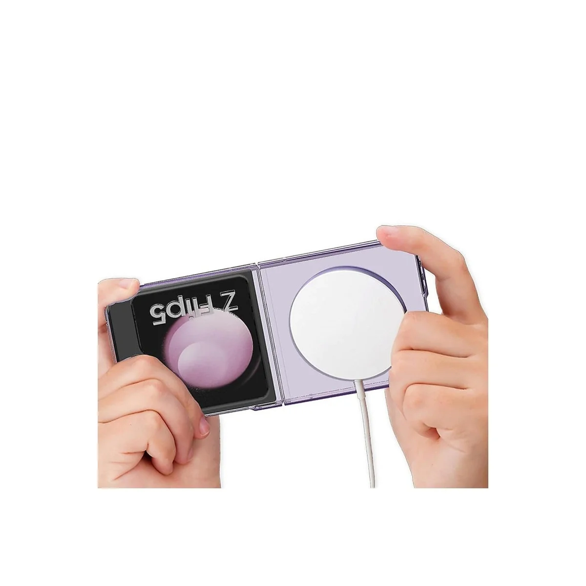 Samsung Galaxy Z Flip 5 Kılıf Magneticsafe Şeffaf Silikon - Şeffaf Samsung Galaxy Z Flip 5 Kılıf Magneticsafe Şeffaf Silikon - Şeffaf