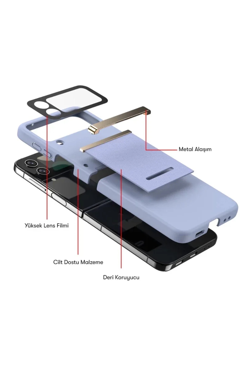 Samsung Galaxy Z Flip 3 Kılıf Belt Flip Kapak - Siyah