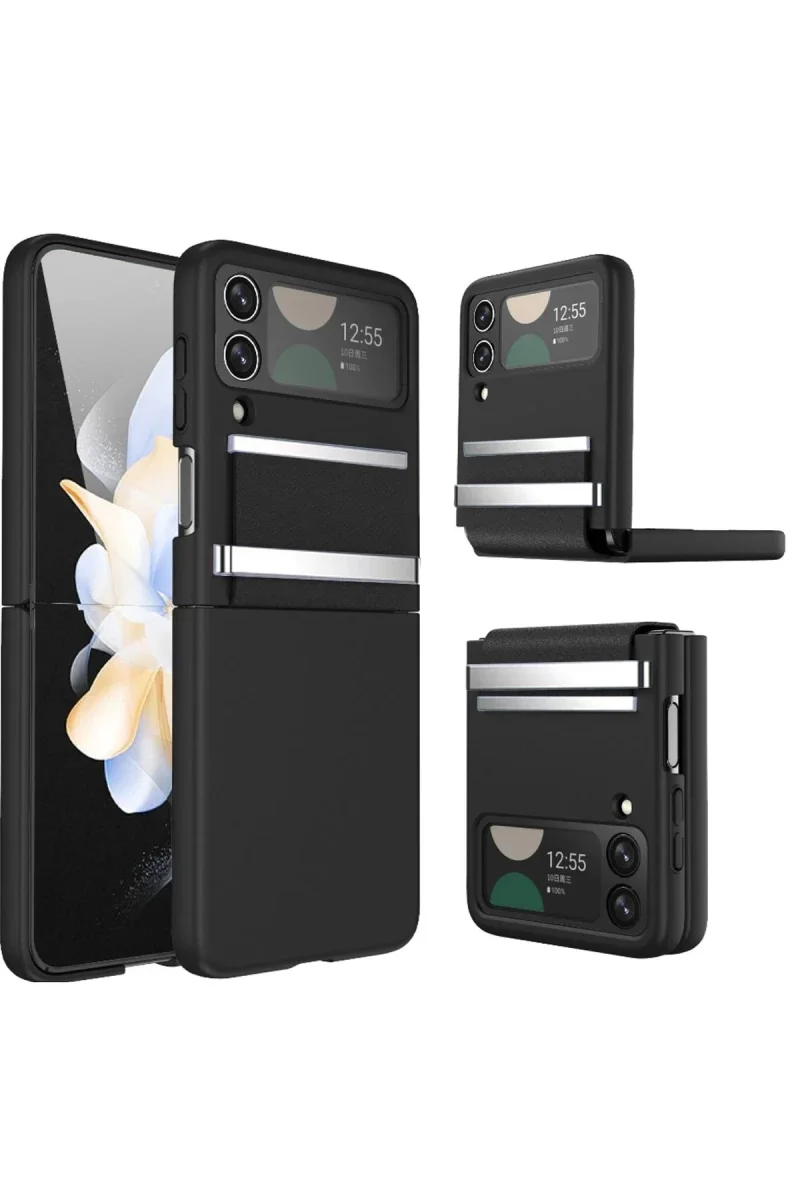 Samsung Galaxy Z Flip 3 Kılıf Belt Flip Kapak - Siyah