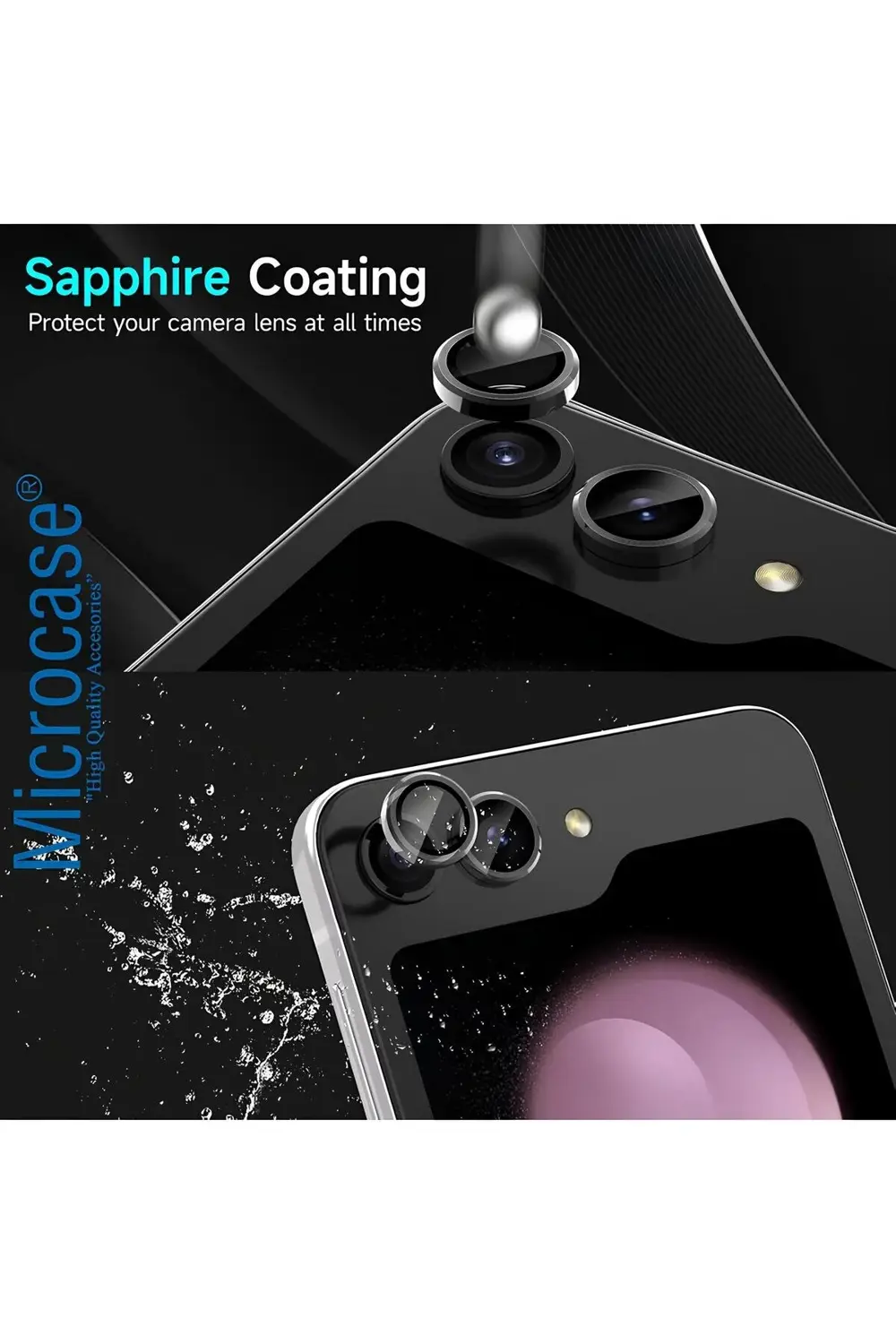 Samsung Galaxy Z Flip 6 Metal Çerçeveli Kamera Koruma Lensi