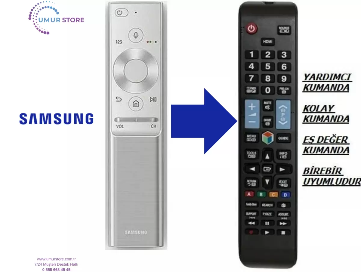 SAMSUNG İle Uyumlu 4K Akıllı QLED TV Yedek Kumandası SAMSUNG İle Uyumlu 4K Akıllı QLED TV Yedek Kumandası