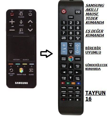SAMSUNG ile uyumlu AKILLI KUMANDA AA59-00775A – AA59-00774A-YEDEK